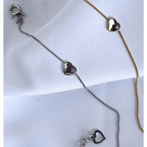 Срібний та позолочений браслет Spark зі Swarovski Heart Studs BG28086C-L